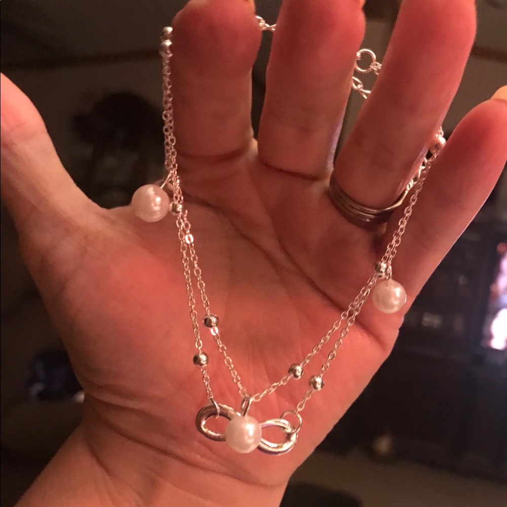 Infinity pearl anklet - Picture 5 of 8